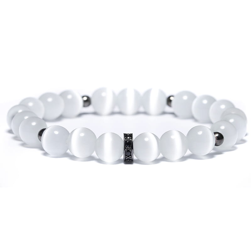 WHITE OPAL GEMSTONE BRACELET FOR SPIRITUAL HEALING & BALANCE