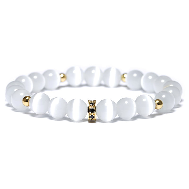 WHITE OPAL GEMSTONE BRACELET FOR SPIRITUAL HEALING & BALANCE