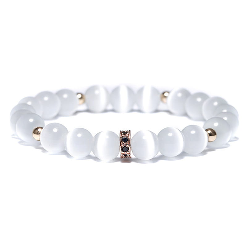 WHITE OPAL GEMSTONE BRACELET FOR SPIRITUAL HEALING & BALANCE