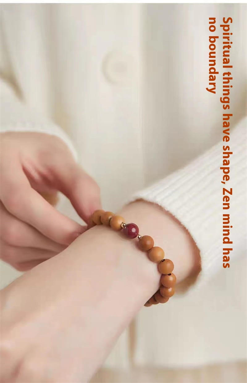 NATURAL PEACH WOOD SPIRITUAL BRACELET FOR WOMEN