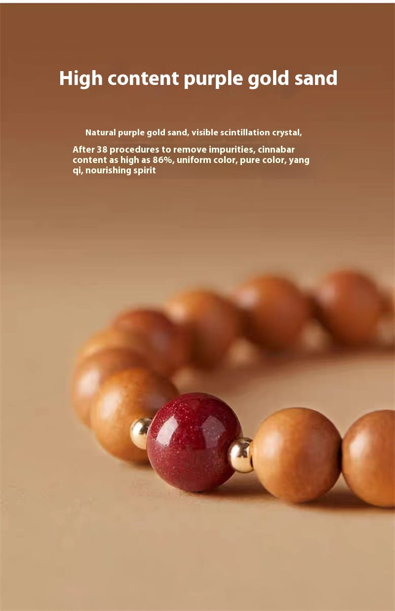 NATURAL PEACH WOOD SPIRITUAL BRACELET FOR WOMEN