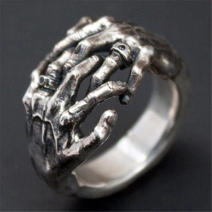 VINTAGE BOHO RING WITH GEOMETRIC PATTERN DESIGN