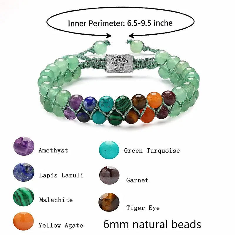 DOUBLE LAYERED 7 CHAKRA BEAD BRACELET FOR SPIRITUAL BALANCE