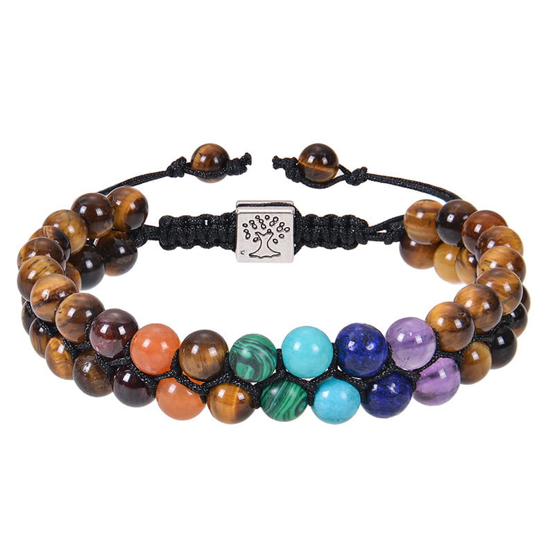 DOUBLE LAYERED 7 CHAKRA BEAD BRACELET FOR SPIRITUAL BALANCE