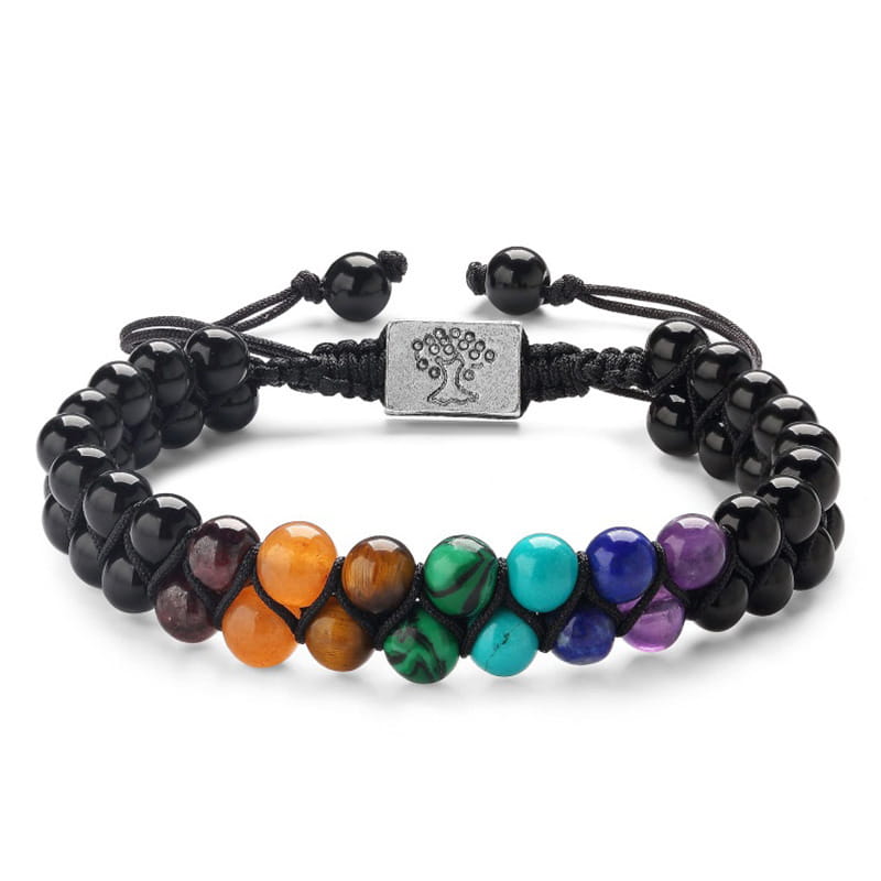 DOUBLE LAYERED 7 CHAKRA BEAD BRACELET FOR SPIRITUAL BALANCE