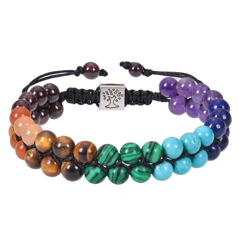 DOUBLE LAYERED 7 CHAKRA BEAD BRACELET FOR SPIRITUAL BALANCE