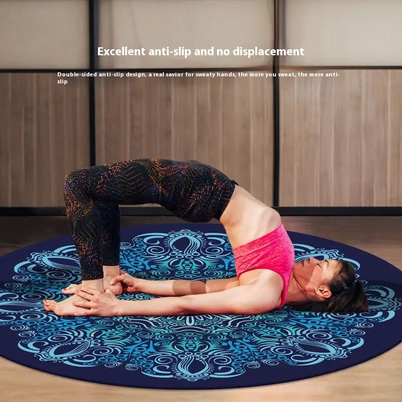 PREMIUM NATURAL RUBBER ROUND YOGA MAT WITH ARTISTIC DESIGN