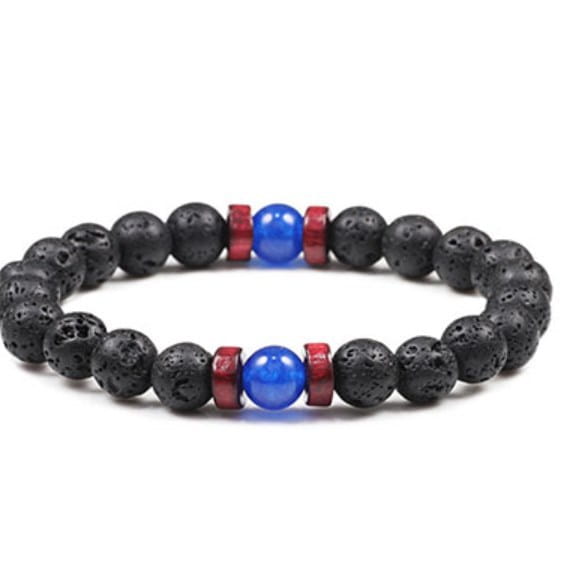 VOLCANIC STONE BEAD BRACELET FOR SPIRITUAL ENERGY