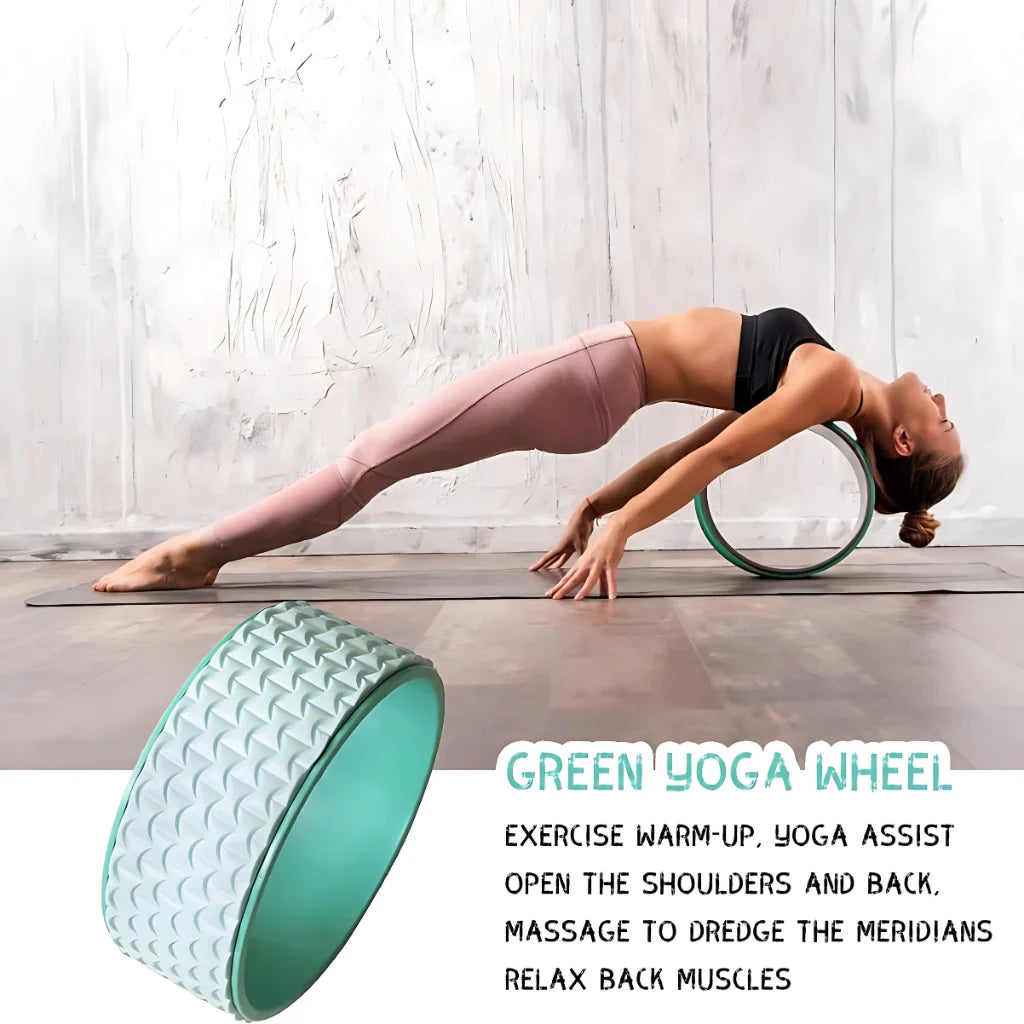 3D MASSAGE YOGA WHEEL FOR STRETCHING & BACK PAIN RELIEF - Green - Yoga wheel
