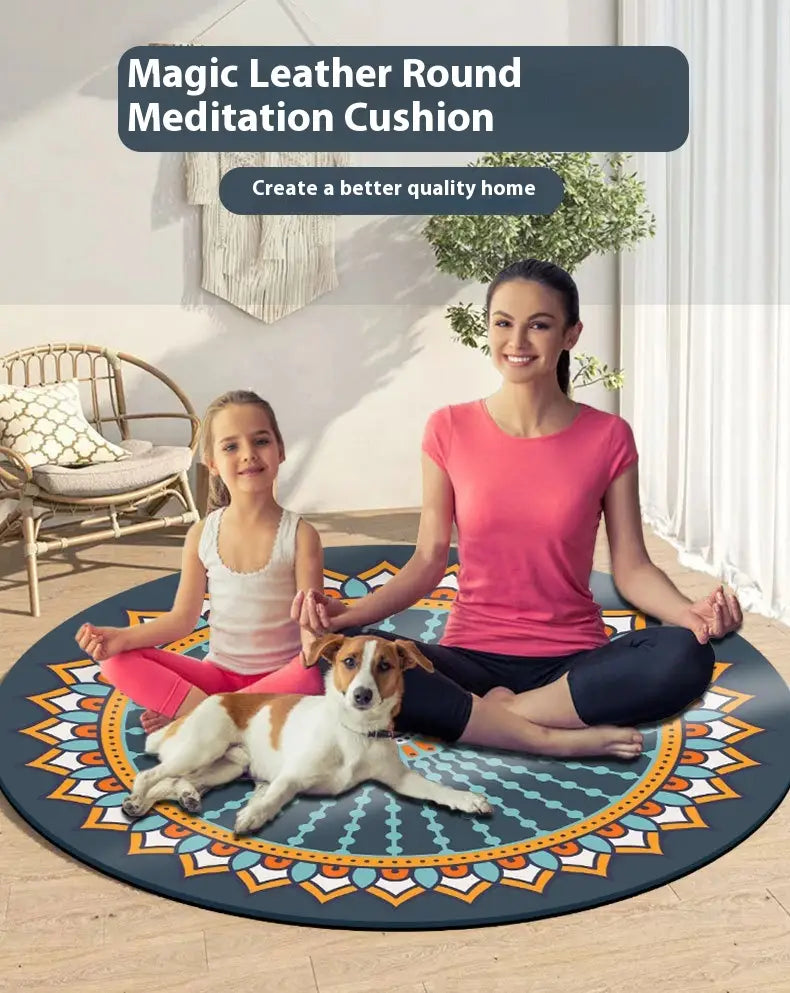 LUXURIOUS NON-SLIP ROUND YOGA MAT WITH MANDALA DESIGN