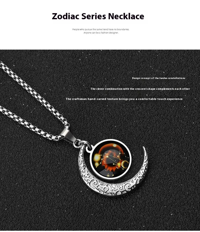 GLOWING ZODIAC NECKLACE WITH PENDANT FOR MEN & WOMEN