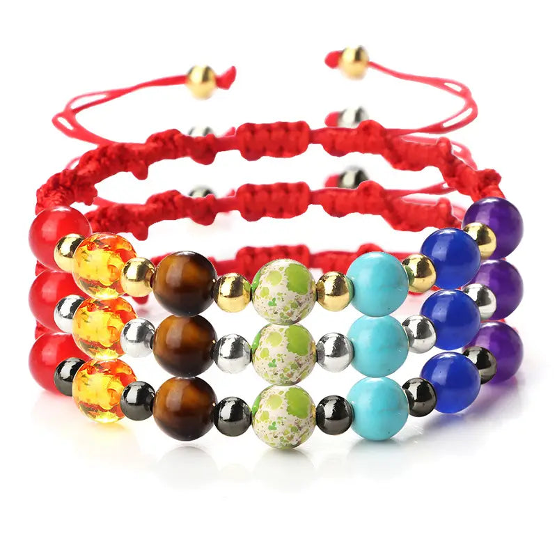 HANDWOVEN CHAKRA BEAD BRACELET FOR ENERGY & BALANCE