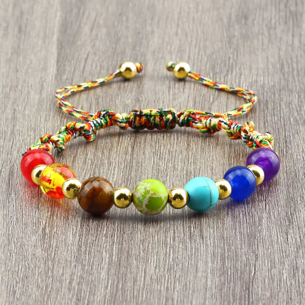 HANDWOVEN CHAKRA BEAD BRACELET FOR ENERGY & BALANCE