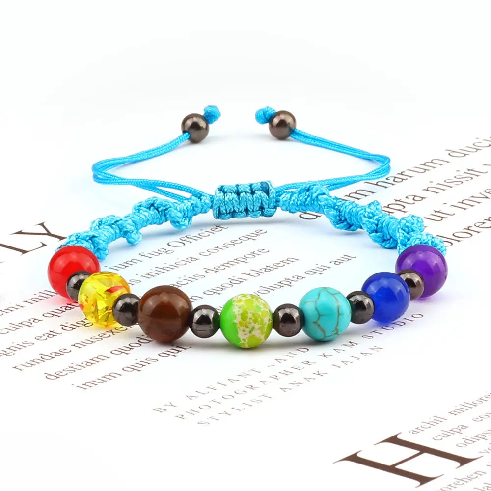 HANDWOVEN CHAKRA BEAD BRACELET FOR ENERGY & BALANCE