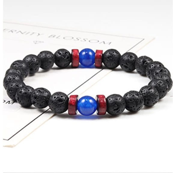 VOLCANIC STONE BEAD BRACELET FOR SPIRITUAL ENERGY