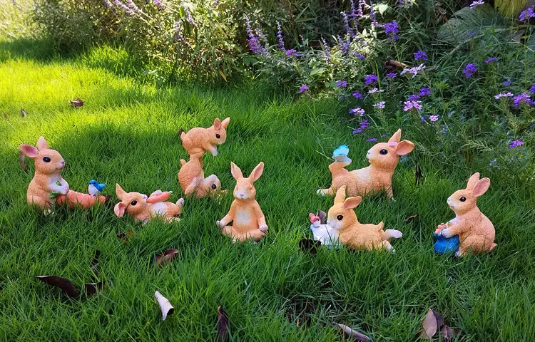 MEDITATION BUNNY AND FROG YOGA STATUES FOR SERENE DÉCOR