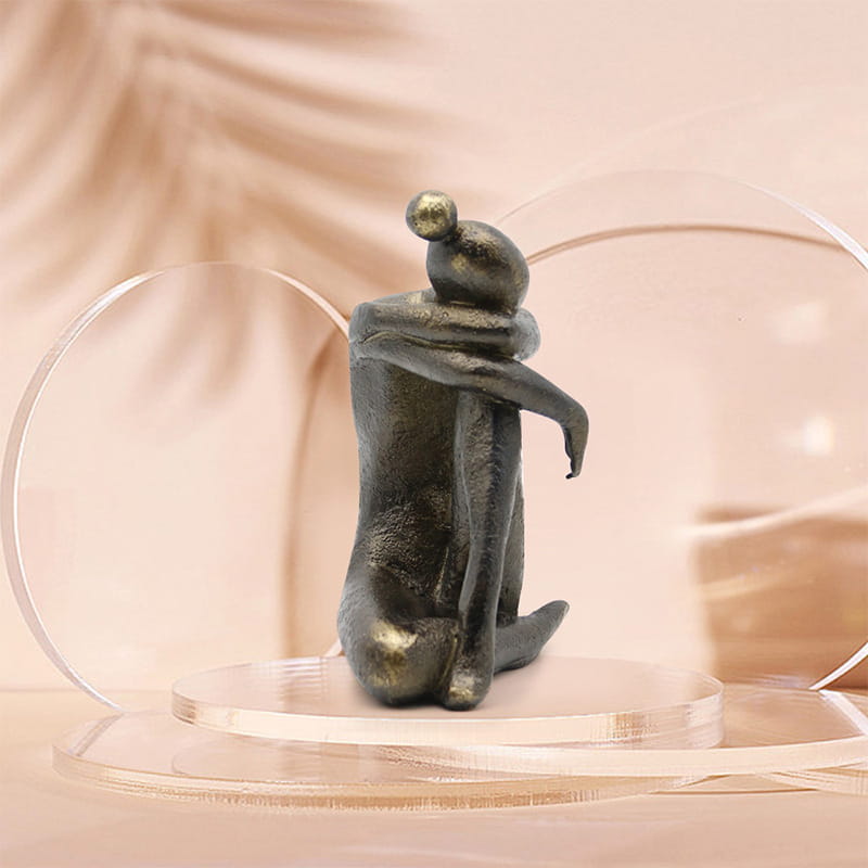 Thinker Yoga Girl Resin Statue Bookstop For Decor