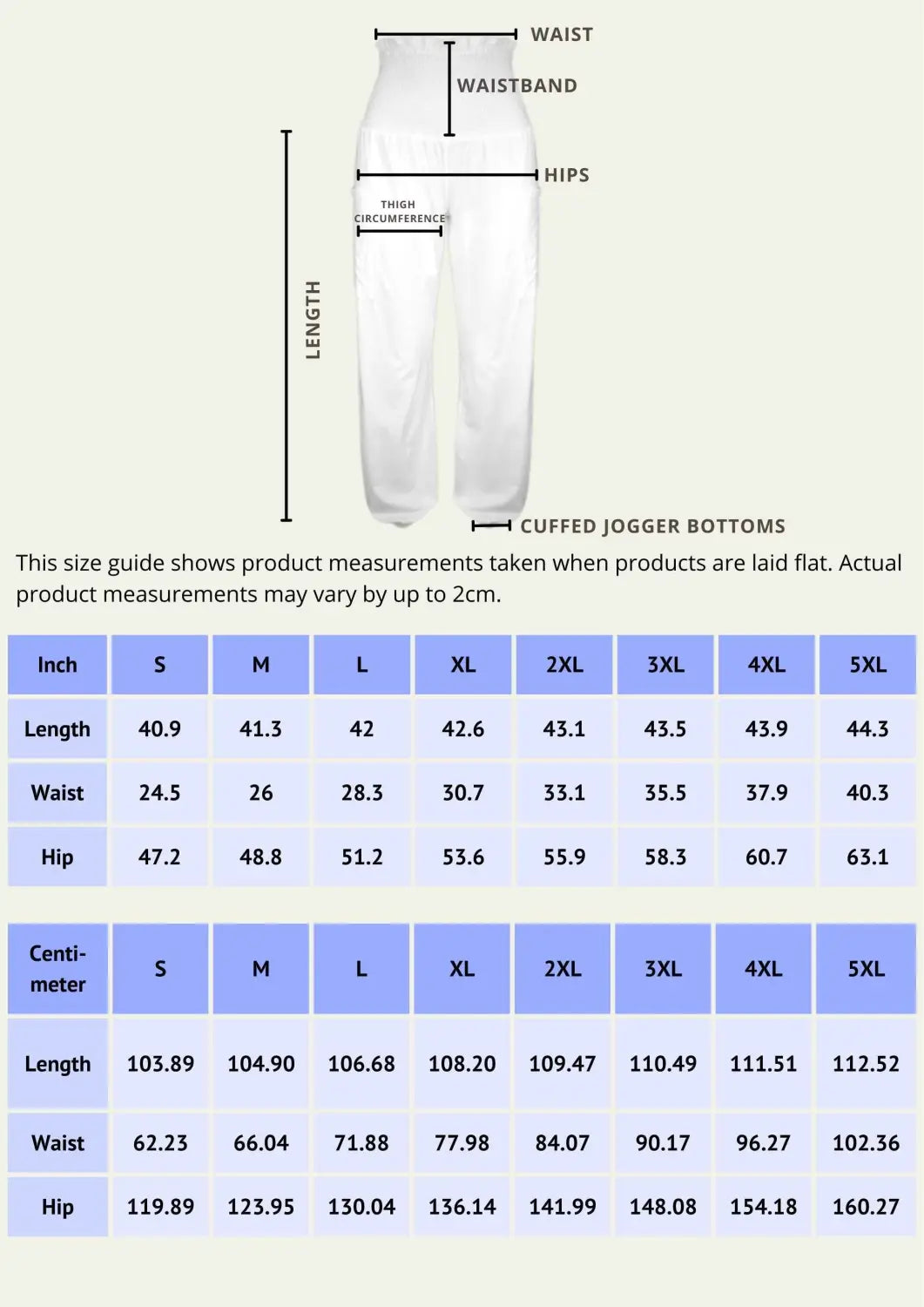 HAREM YOGA PANTS SIZE GUIDE