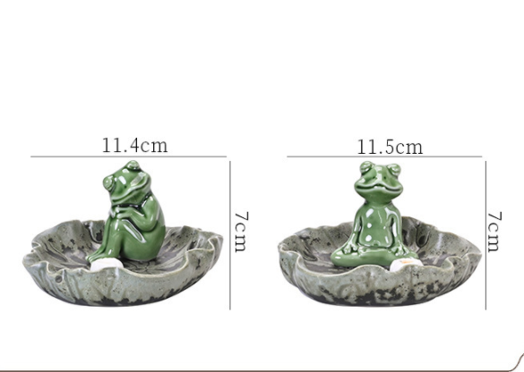 ZEN MEDITATION FROG YOGA STATUE JOSS-STICK HOLDER