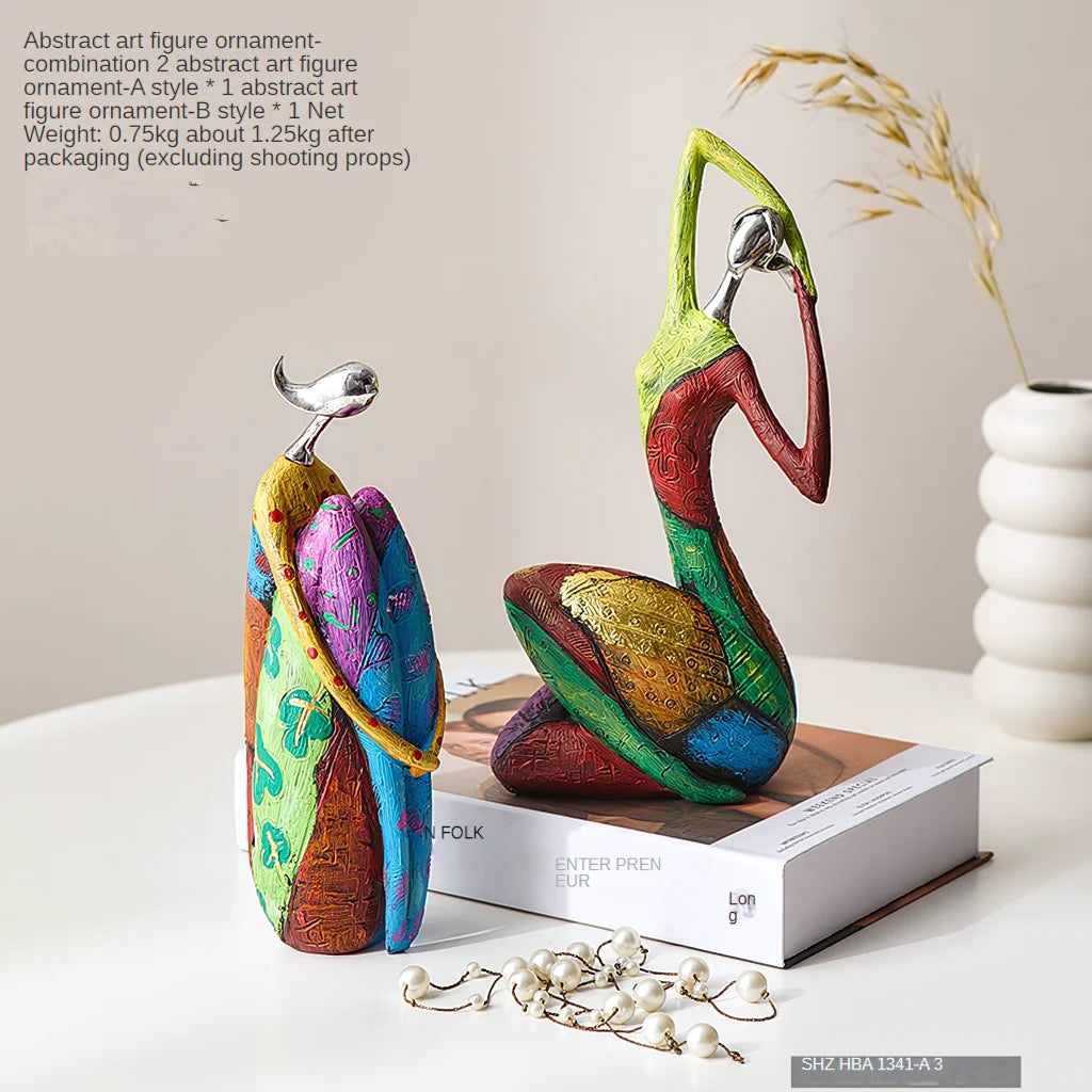 ABSTRACT YOGA ART FIGURINES FOR MINDFUL DECOR - Set2 - yoga