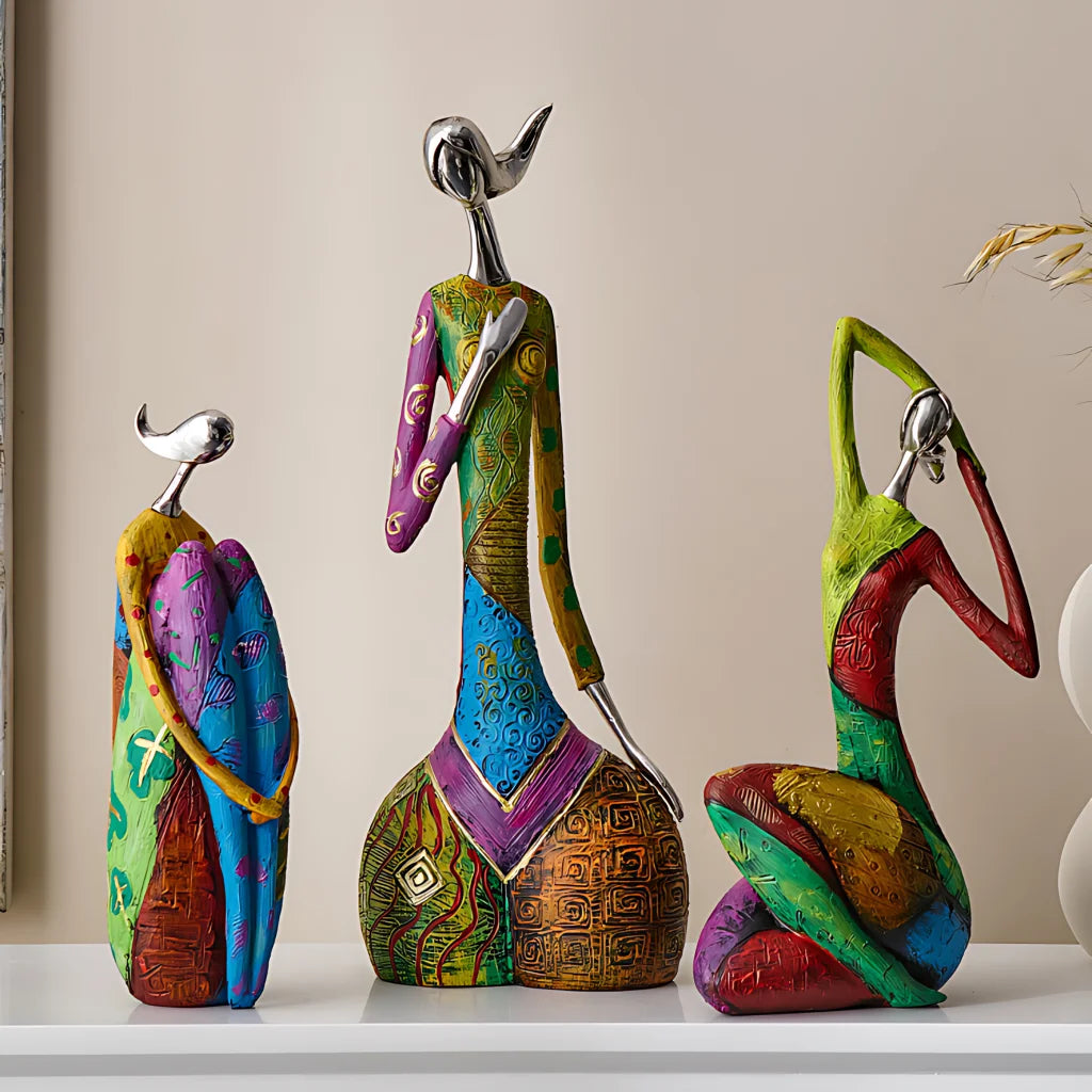 ABSTRACT YOGA ART FIGURINES FOR MINDFUL DECOR - yoga decor