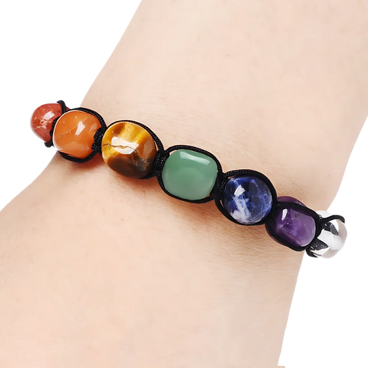 AMORPHOUS SEVEN CHAKRAS YOGA ENERGY STONE BRACELET