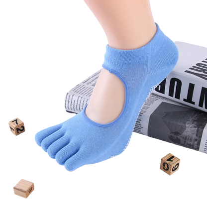 ANTI-SLIP YOGA SOCKS WITH GRIPS FOR WOMEN - Blue / One Size - Yoga Socks