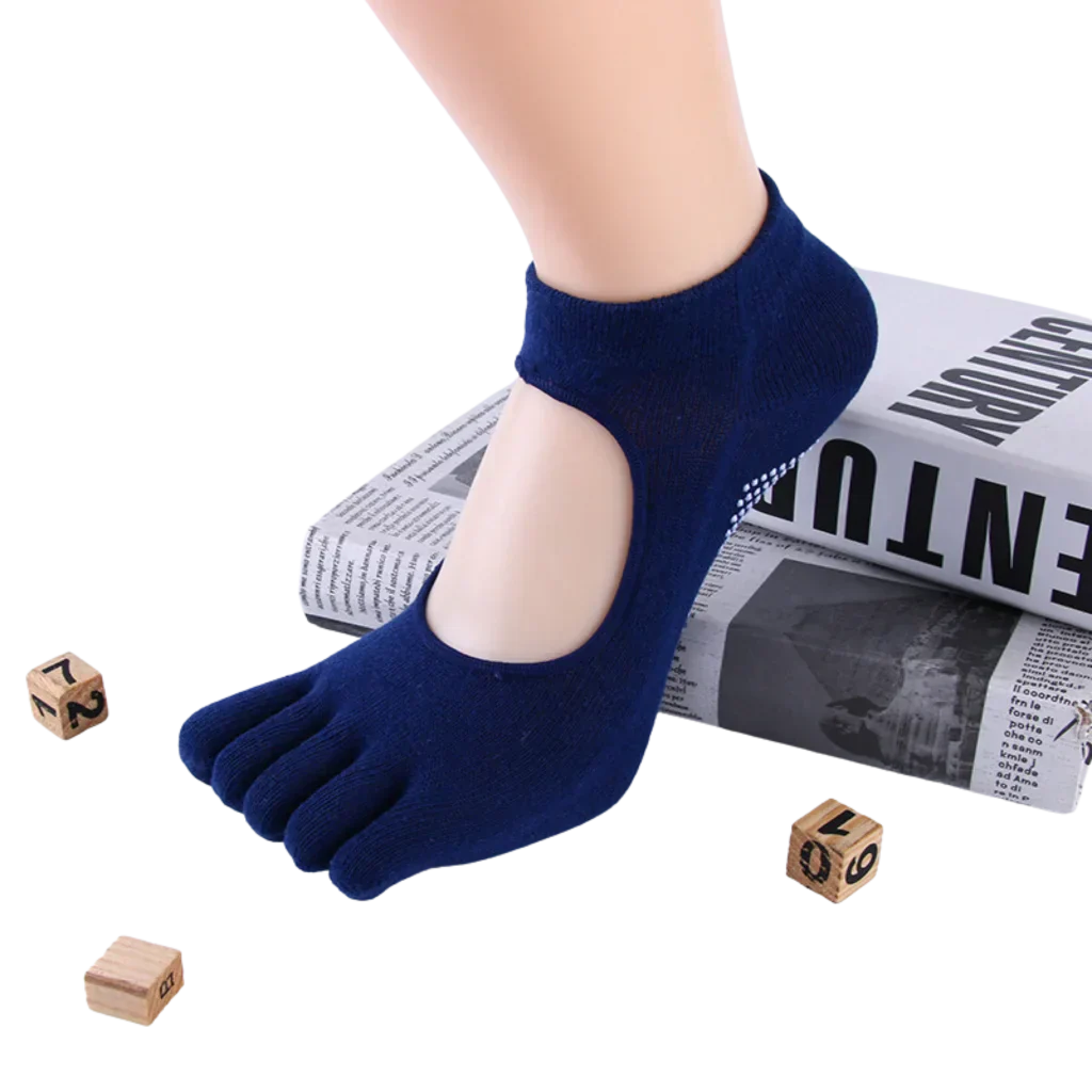 ANTI-SLIP YOGA SOCKS WITH GRIPS FOR WOMEN - Navy Blue / One Size - Yoga Socks