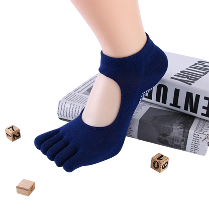 ANTI-SLIP YOGA SOCKS WITH GRIPS FOR WOMEN - Navy Blue / One Size - Yoga Socks