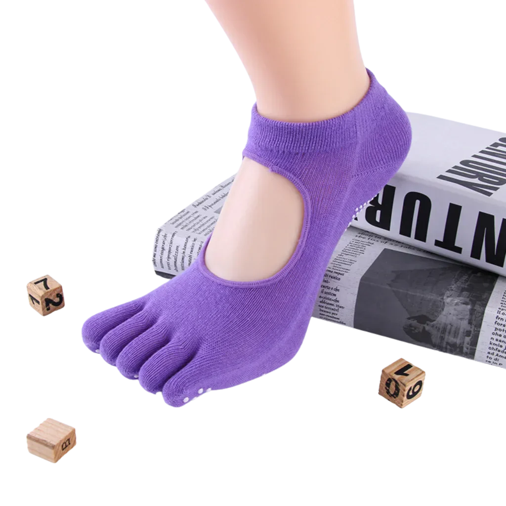 ANTI-SLIP YOGA SOCKS WITH GRIPS FOR WOMEN - Purple / One Size - Yoga Socks