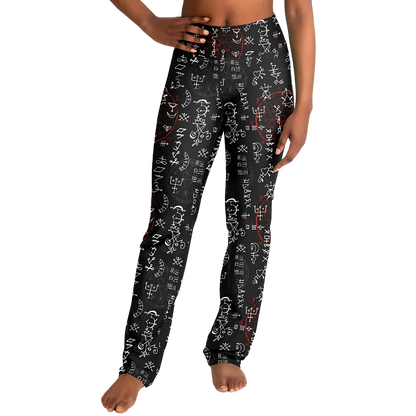 ARCANE MAGIC SEALS BOOTCUT LEGGINGS WITH HIDDEN POCKET - Flare Leggings - AOP