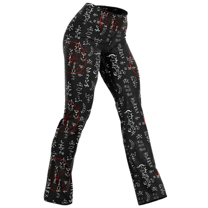 ARCANE MAGIC SEALS BOOTCUT LEGGINGS WITH HIDDEN POCKET - XS - Flare Leggings - AOP