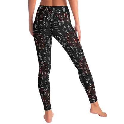 ARCANE MAGIC SEALS FEMALE YOGA PANTS WITH POCKET - Yoga Leggings - AOP