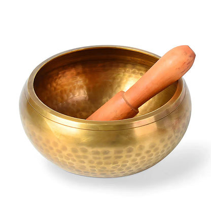 AUTHENTIC TIBETAN SINGING BOWL FOR MEDITATION & HEALING - 8.5cm Gold - sound bowl