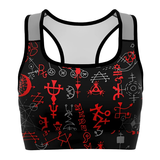 AWAKEN MYSTICAL ENERGY WITH ESOTERIC OCCULT SPORTS BRA - XS