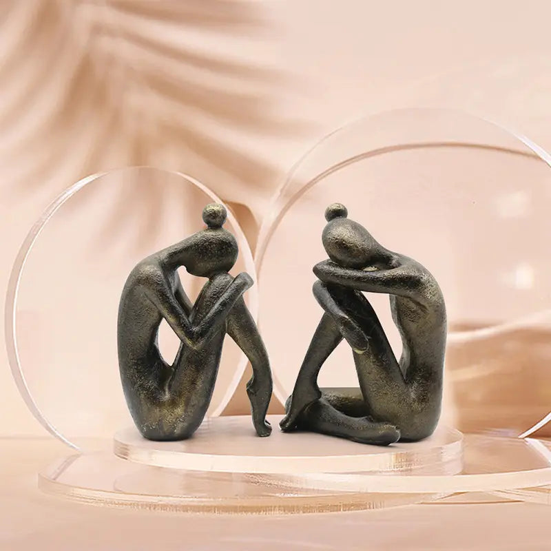 Thinker Yoga Girl Resin Statue Bookstop For Decor