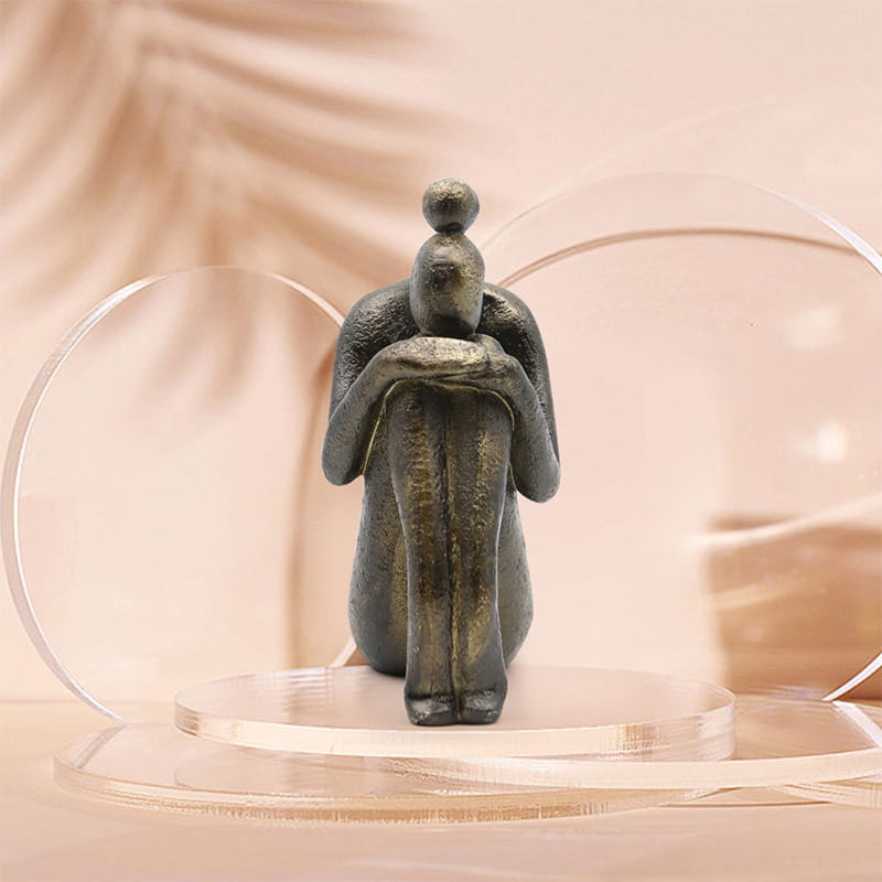 Thinker Yoga Girl Resin Statue Bookstop For Decor