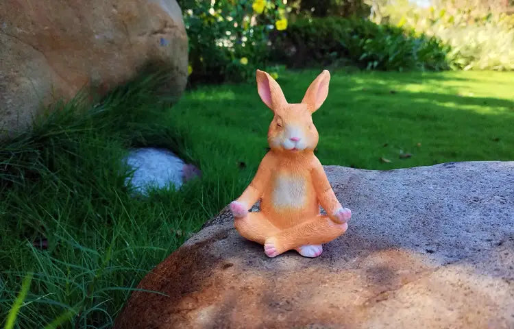 MEDITATION BUNNY AND FROG YOGA STATUES FOR SERENE DÉCOR