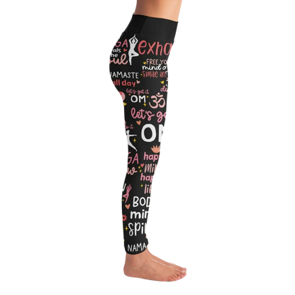 BEST FEMALE YOGA PANTS WITH MOTIVATIONAL QUOTE FOR WOMEN - Yoga Leggings - AOP