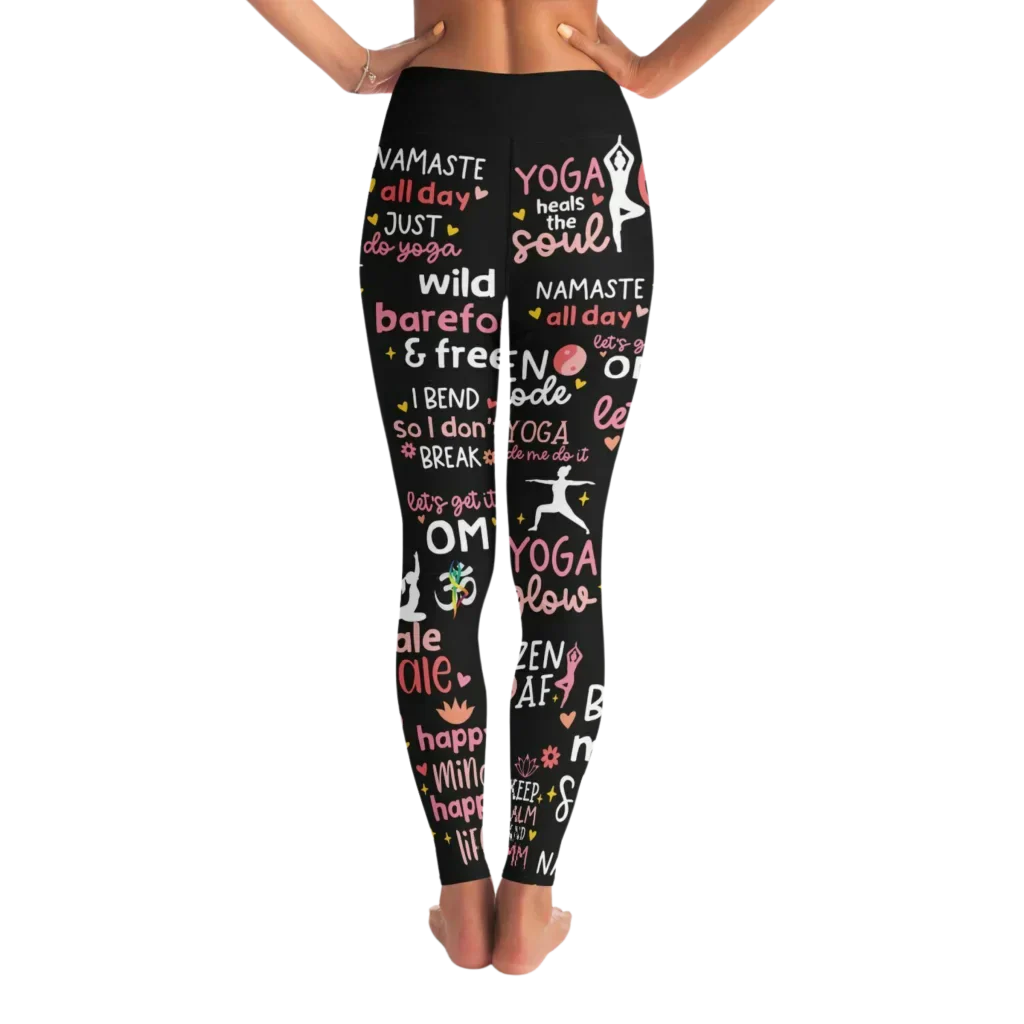 BEST FEMALE YOGA PANTS WITH MOTIVATIONAL QUOTE FOR WOMEN - Yoga Leggings - AOP