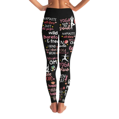 BEST FEMALE YOGA PANTS WITH MOTIVATIONAL QUOTE FOR WOMEN - Yoga Leggings - AOP