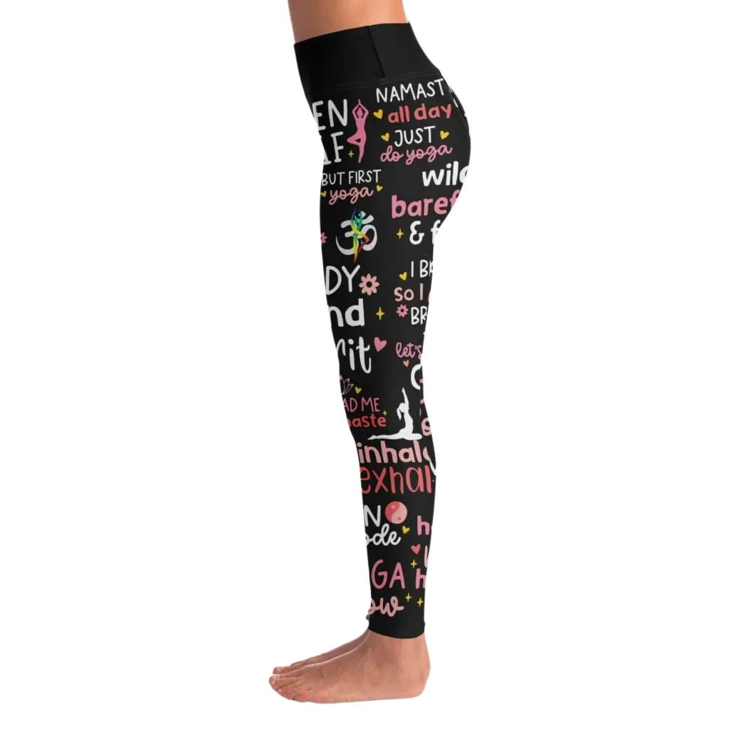 BEST FEMALE YOGA PANTS WITH MOTIVATIONAL QUOTE FOR WOMEN - Yoga Leggings - AOP