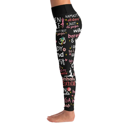 BEST FEMALE YOGA PANTS WITH MOTIVATIONAL QUOTE FOR WOMEN - Yoga Leggings - AOP