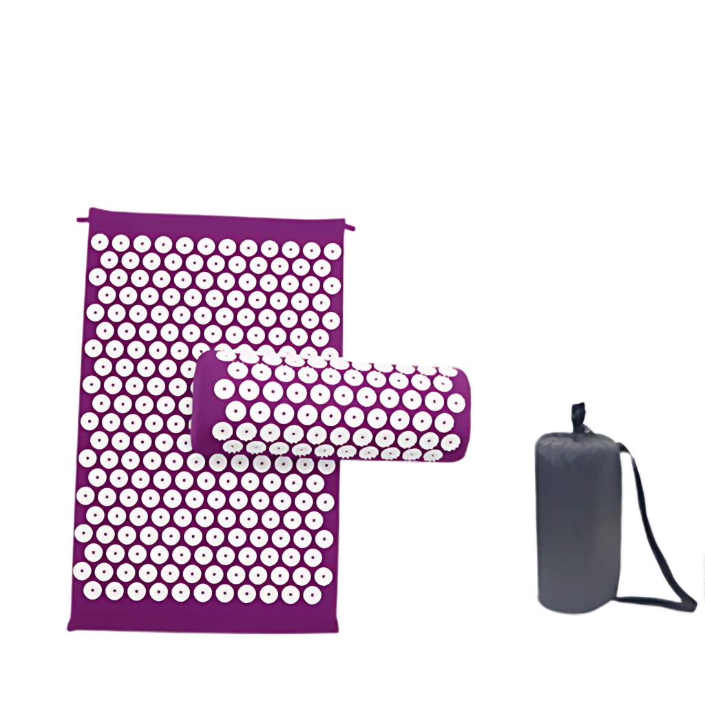 BEST YOGA ACUPRESSURE MAT AND PILLOW SET - Purple 3piece