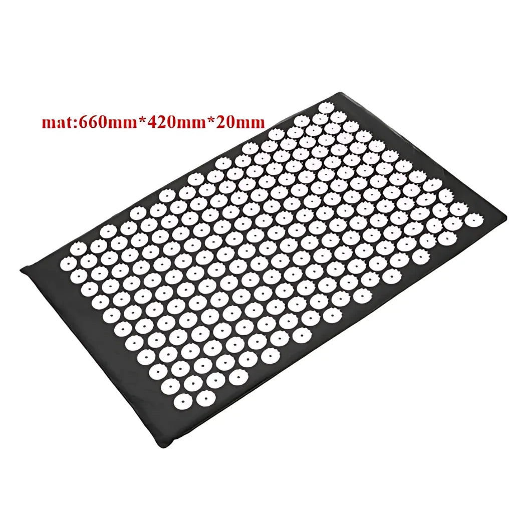 BEST YOGA ACUPRESSURE MAT AND PILLOW SET - Single Mat Black