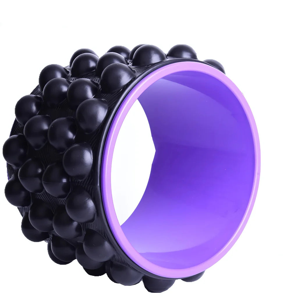 BEST YOGA WHEEL FOR FLEXIBILITY & BACK STRETCH RELIEF - Black Purple - Yoga wheel