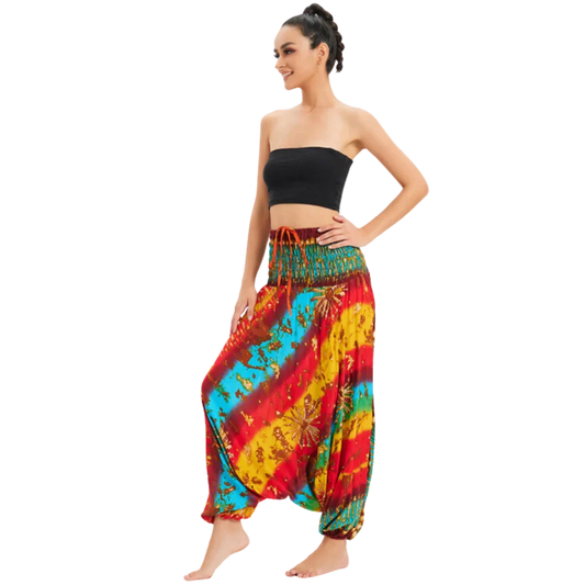 BOHEMIAN DREAMSCAPE CONVERTIBLE JUMPSUIT HAMMER PANTS - Women Hammer Pants