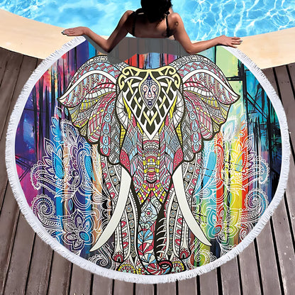 BOHEMIAN ROUND YOGA MAT WITH TASSELS – QUICK DRYING