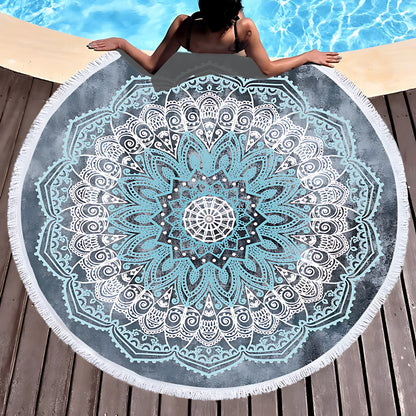 BOHEMIAN ROUND YOGA MAT WITH TASSELS – QUICK DRYING