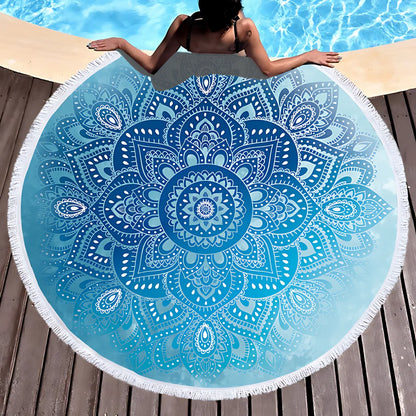 BOHEMIAN ROUND YOGA MAT WITH TASSELS – QUICK DRYING